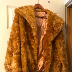 Fur light brown coat
